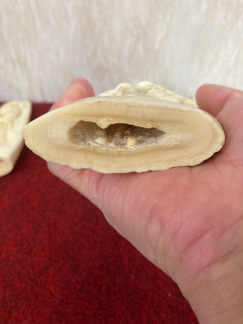 マッコウクジラの牙　七福神　玉峰作　ケース付き