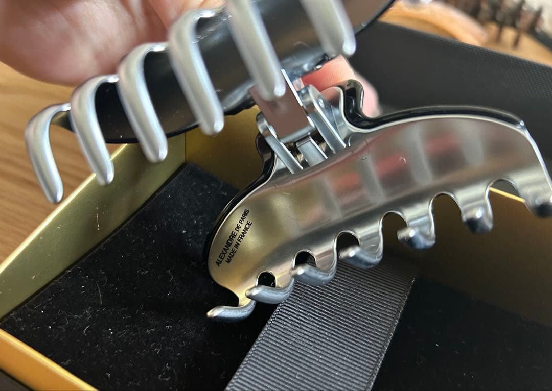 アレクサンドルドゥパリ Mクリップ （ブラック×シルバー）