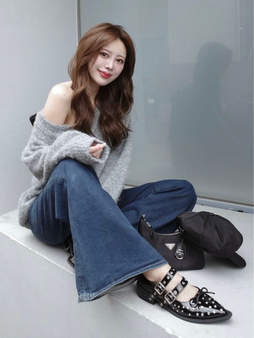 royelma♡Darich♡ダブルベルトフラットシューズ　Lサイズ