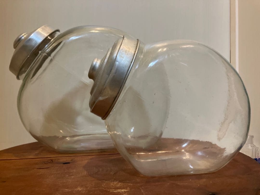 ◆◆専用◆◆親子ねこ瓶2個セット◇ガラス菓子瓶◇駄菓子瓶◇昭和レトロ◇古道具