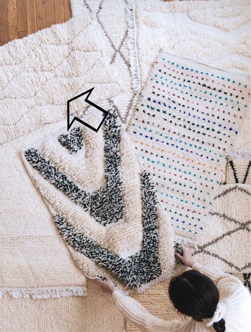 モロッコラグ ベニワレン ラグ オルネドフォイユ