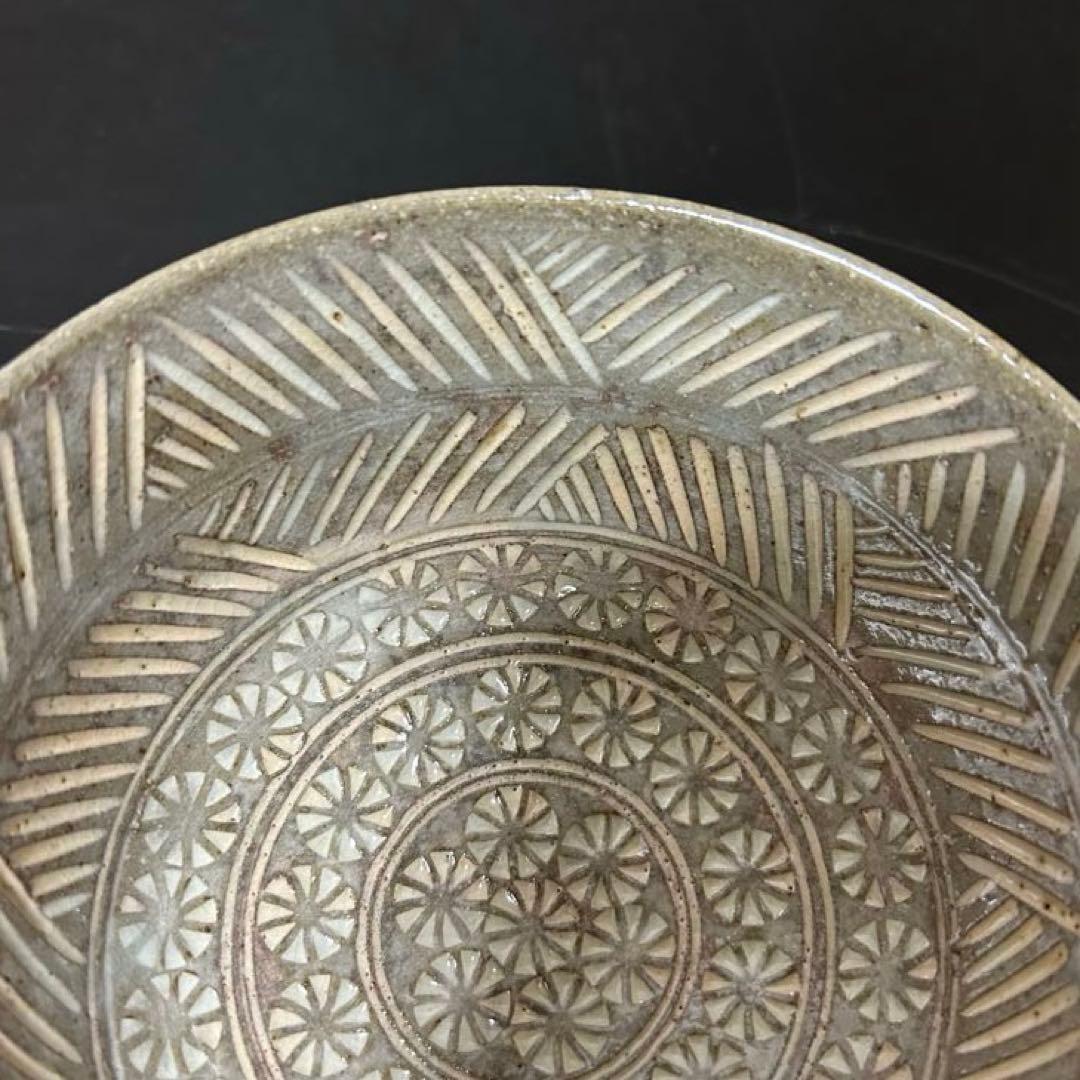 吉向翔平　彫三島茶碗　茶道具懐石鵬雲斎坐忘斎淡々斎即中斎而妙斎棗水指茶杓水屋釜