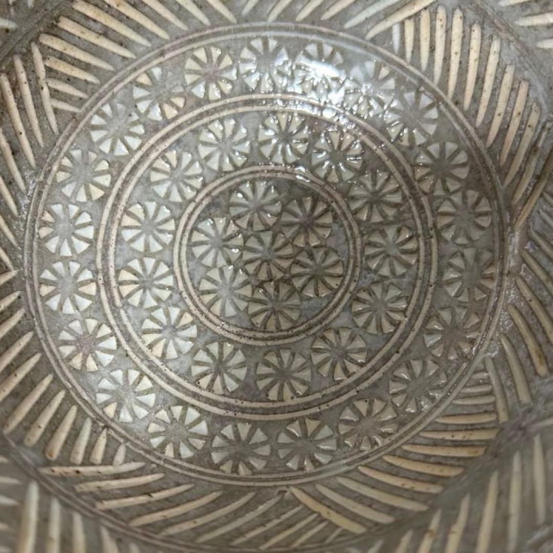 吉向翔平　彫三島茶碗　茶道具懐石鵬雲斎坐忘斎淡々斎即中斎而妙斎棗水指茶杓水屋釜