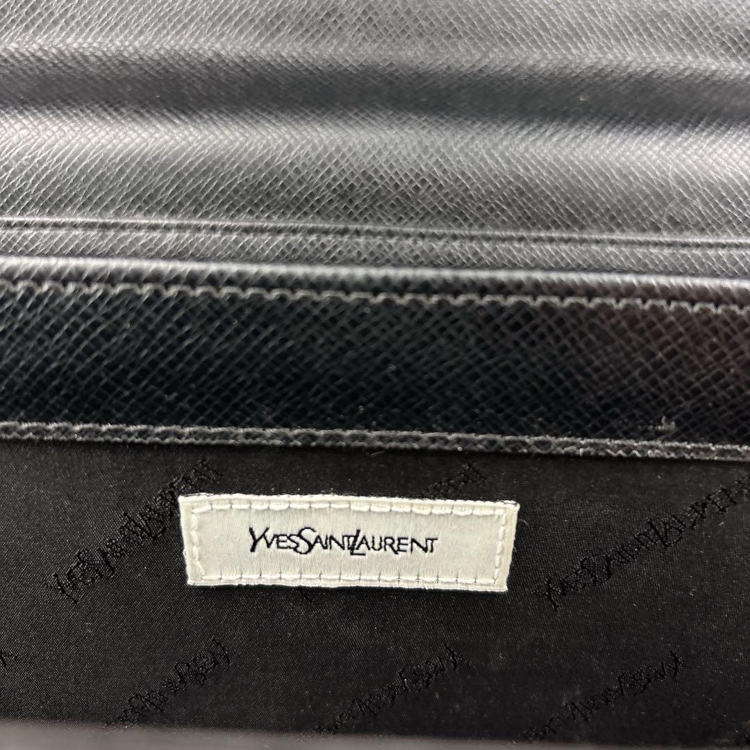 YSLイヴサンローラン ブリーフケース 黒 鍵付き フラップ オールレザー