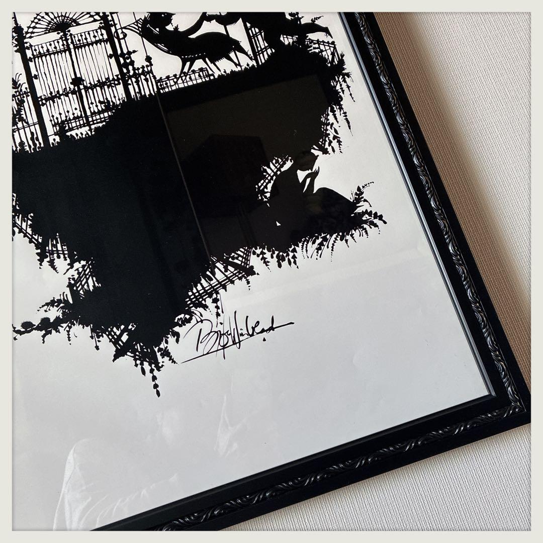 BJORNWIINBLAD シルエット春の絵 シックな黒の特別な額に入れて