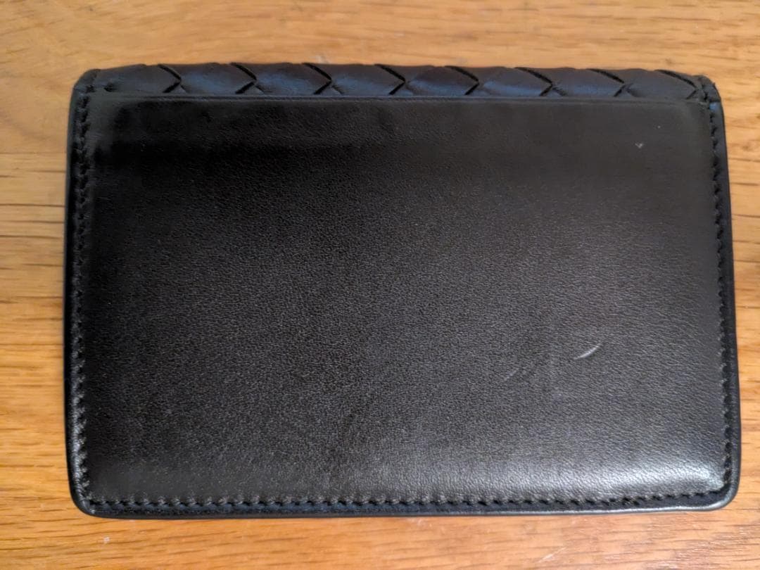 美品 ボッテガ Bottega Veneta 名刺入れ 黒 イントレチャート