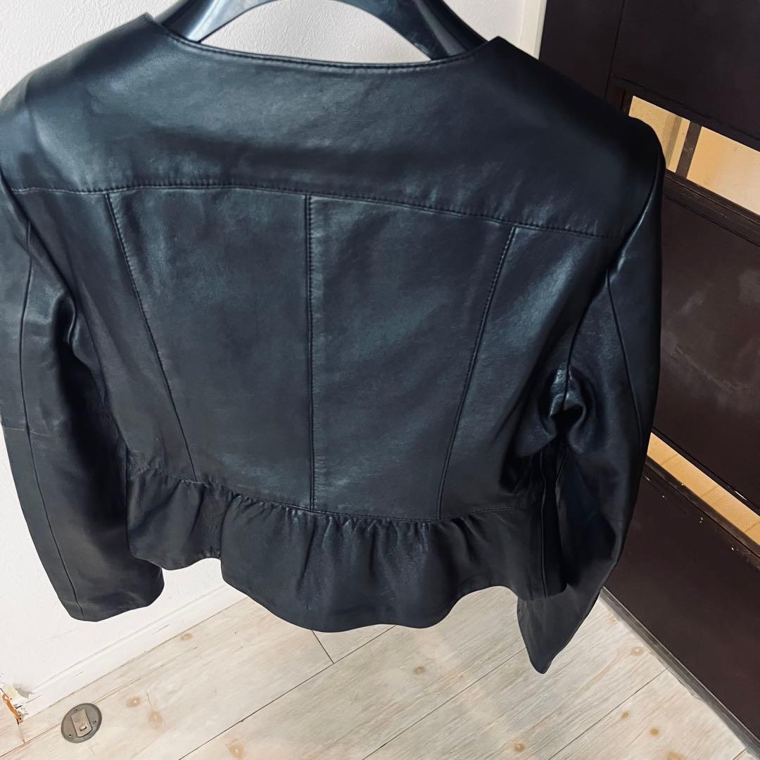 新品☆ ANAYI ラムレザー ぺプラムジャケット/セオリー、23区、ロペ