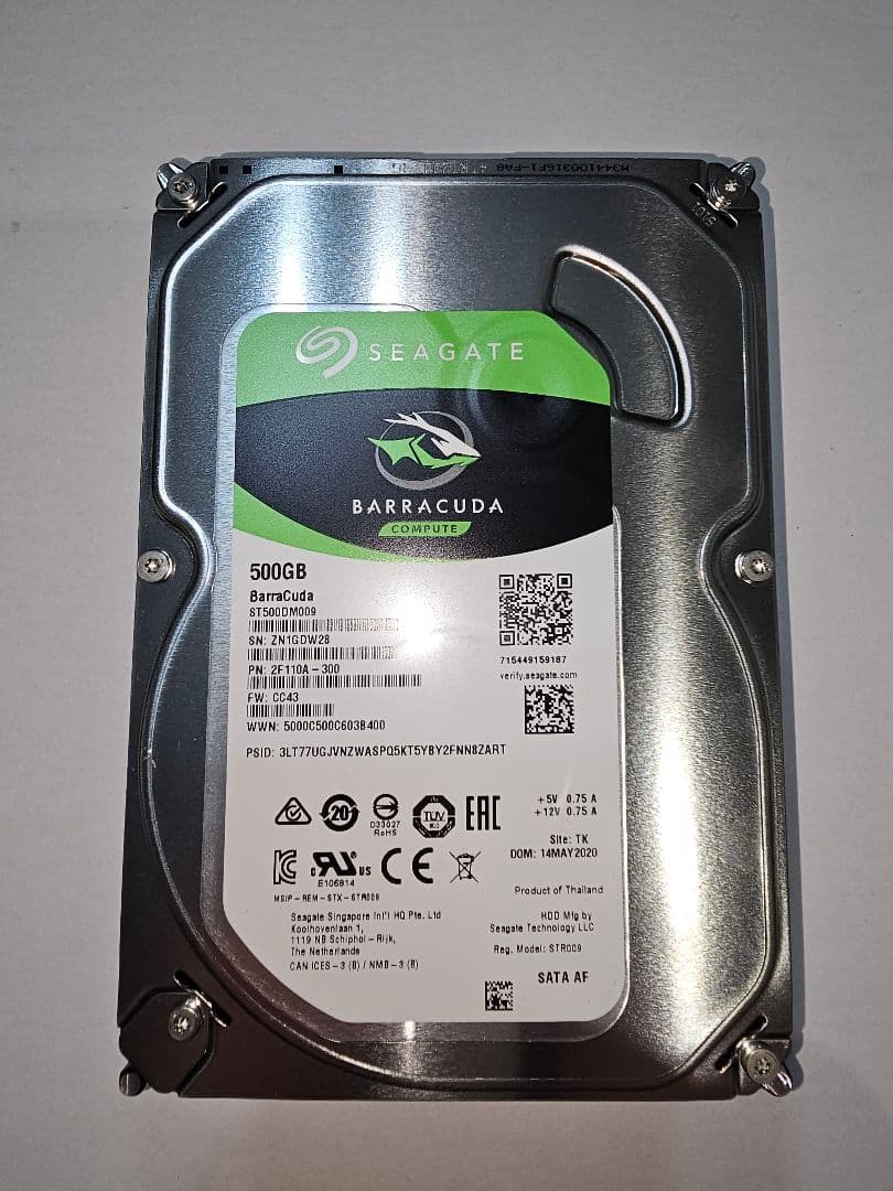 外付けハードディスク・ドライブ Seagate Barracuda 500GB HDD
