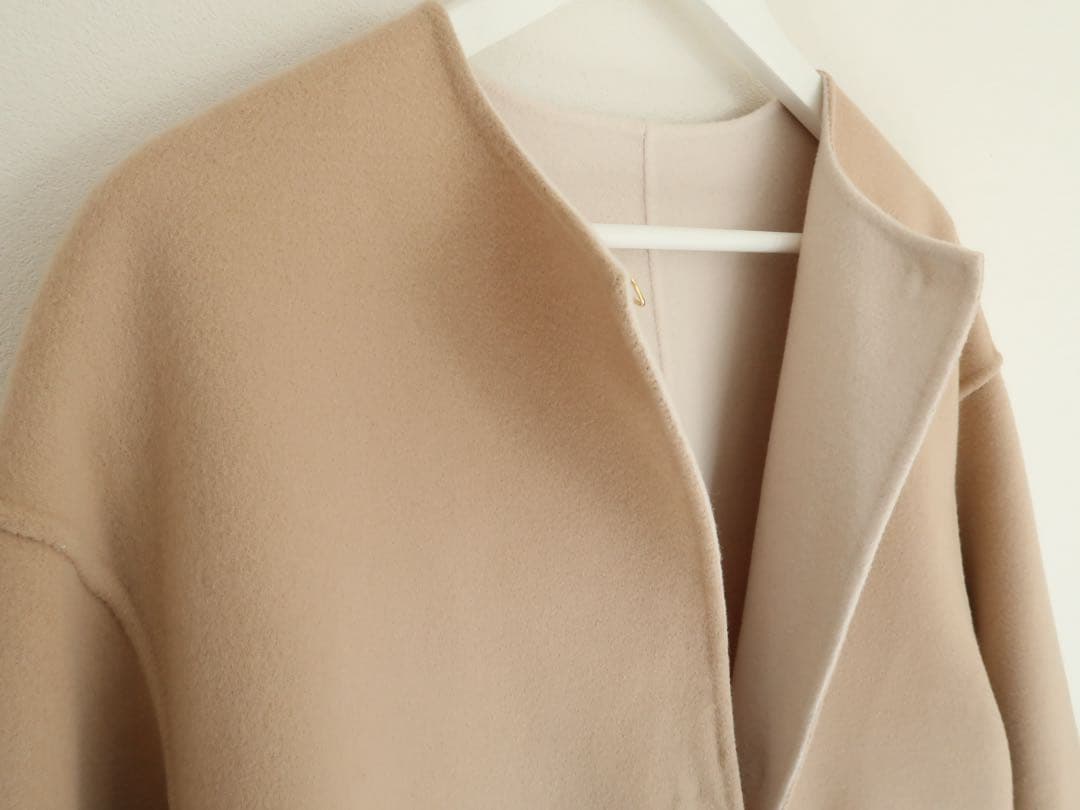 UNITED ARROWS バイカラー リバー ミドルコート ウールコート 36