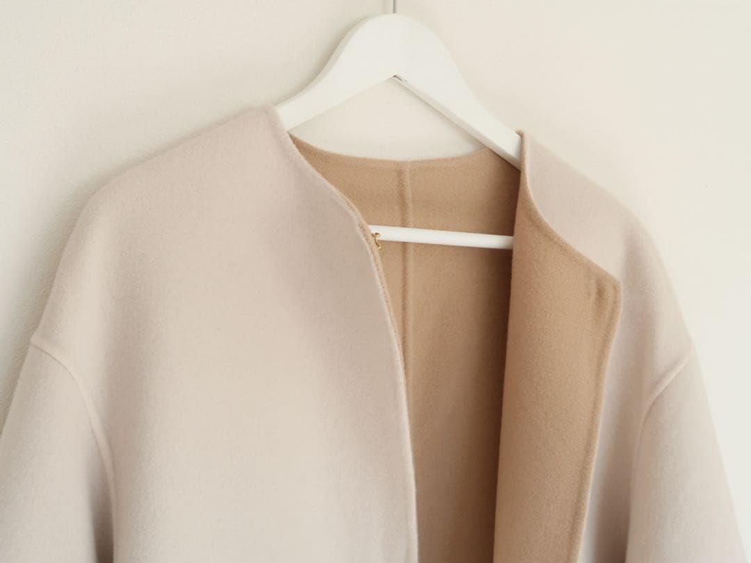 UNITED ARROWS バイカラー リバー ミドルコート ウールコート 36