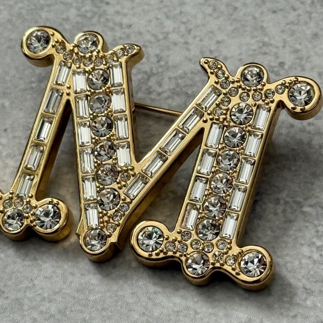 MAX MARA マックスマーラ Mロゴ クリスタル ブローチ