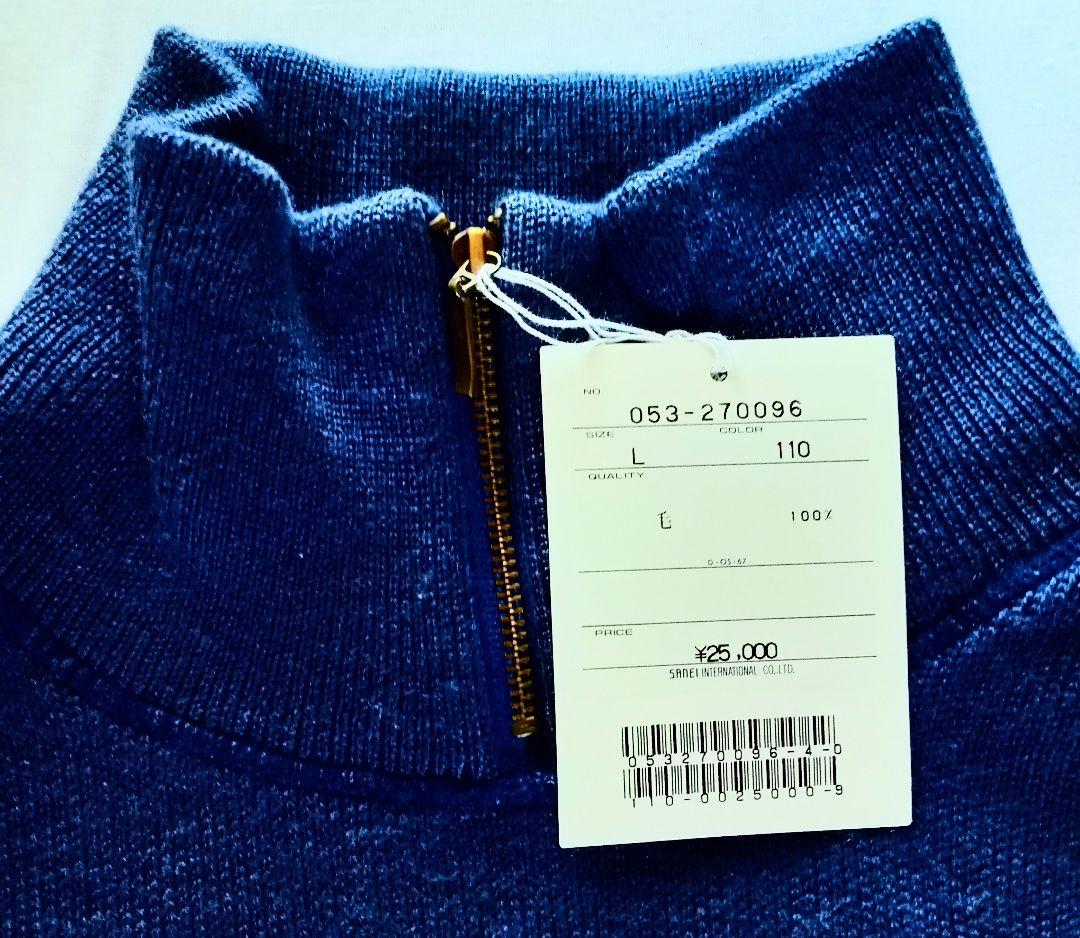 未使用パーリーゲイツ　ハイネックセーター　サイズＬ　日本製　冬プレーも温かい衿元