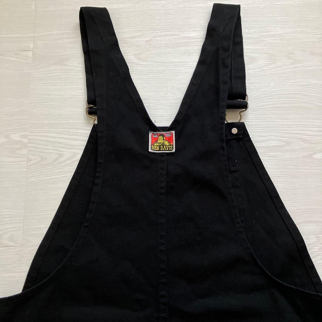 USA製90s BEN DAVIS ブラックダック地オーバーオール アメカジ古着