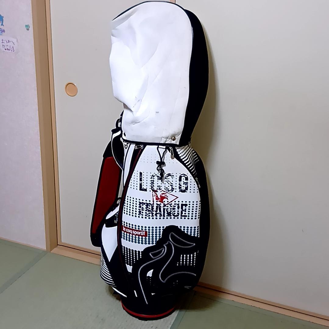 ルコック 軽量キャディバッグ 9型　QQBPJJ06 ビッグロゴ　ホワイト