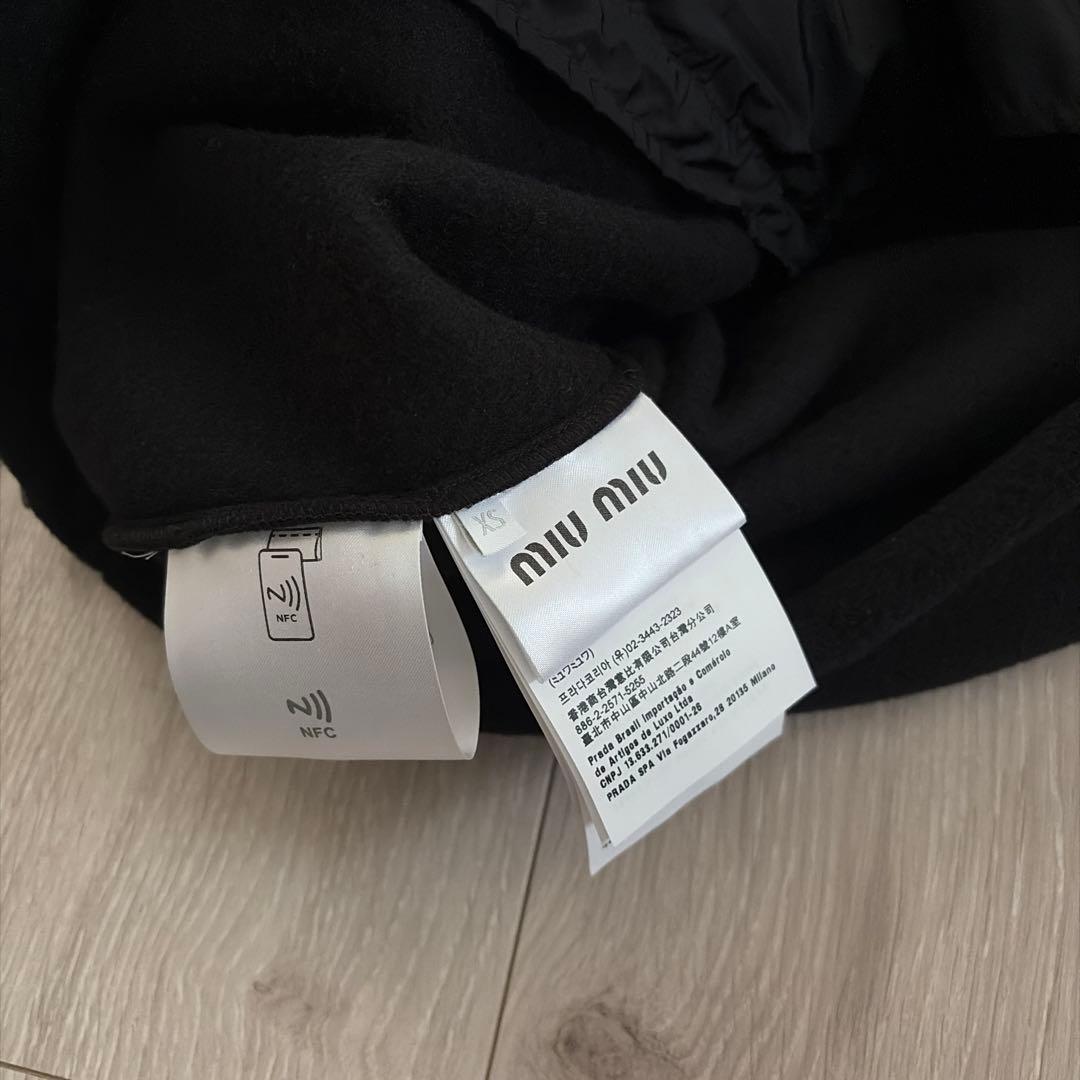 タグ付き　miumiu コットンフリース ジップスウェットシャツ XS
