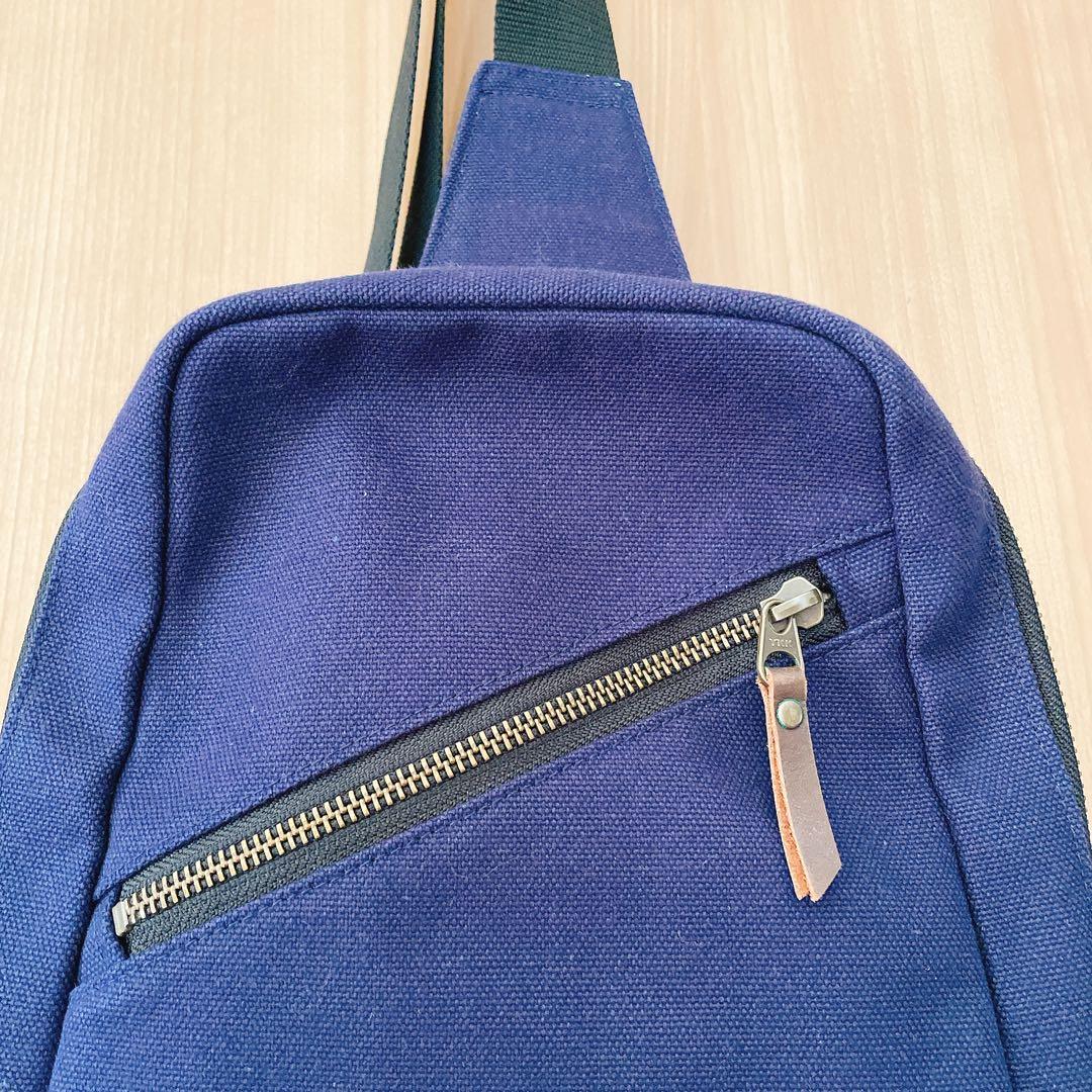 【美品】アヤノコウジ 縦型がま口ボディバッグ 祇園店限定 ヒッコリー