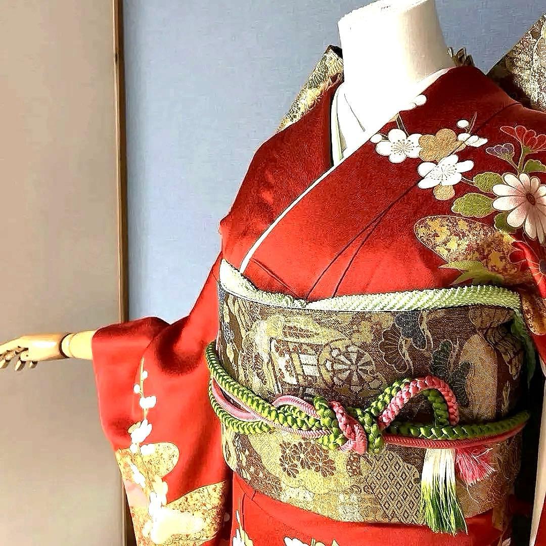 振袖フルセット　松竹梅　手描き友禅　成人式振袖　振袖　良家のお嬢様