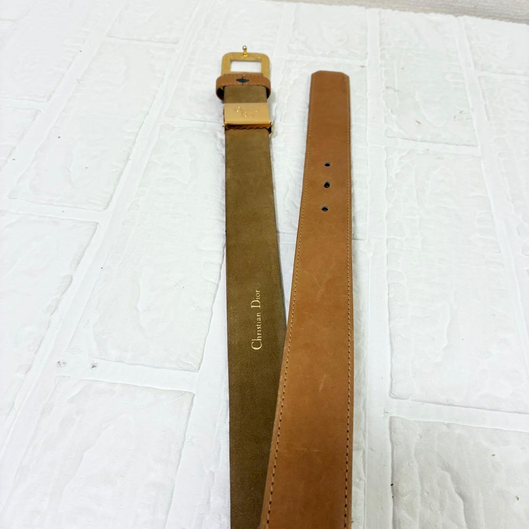 希少　Christian Dior ディオール ベルト　CDバックル　キャメル