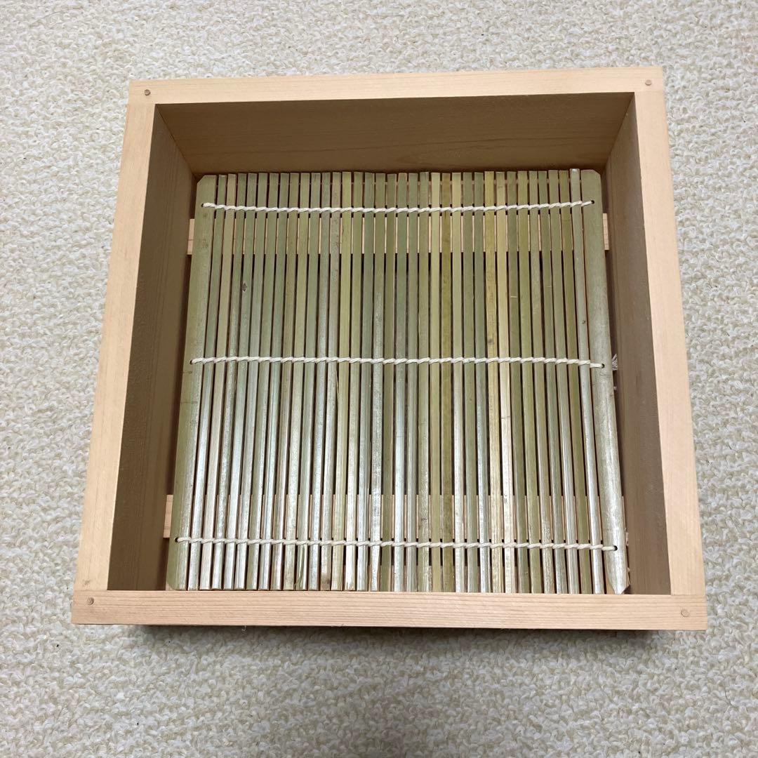 天然木角型二段せいろ21㎝（蒸台&すのこ付）未使用品