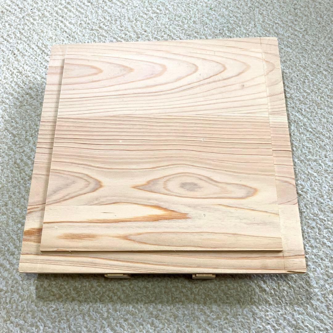 天然木角型二段せいろ21㎝（蒸台&すのこ付）未使用品