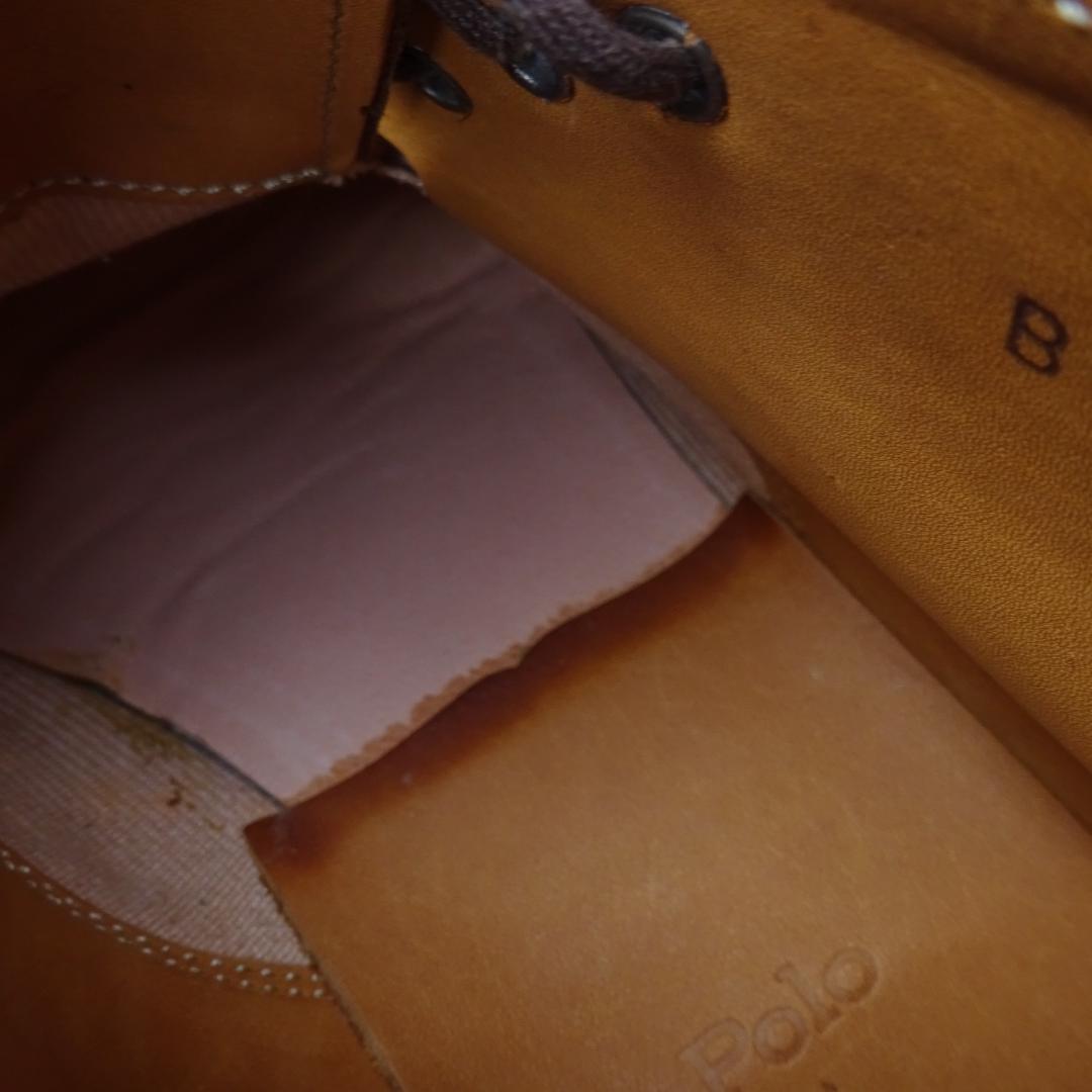 日本製新品廃盤ポロラルフローレン リーガル製 チャッカーブーツ 25.0EEE茶