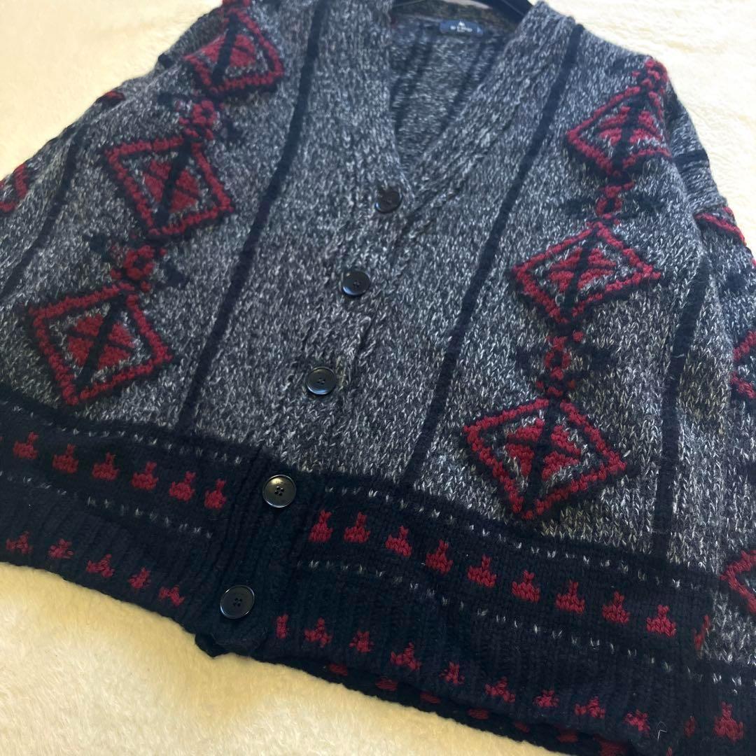 エトロ カーディガン ジャカード カウチン 42 高級 イタリア製 ネイティブ柄