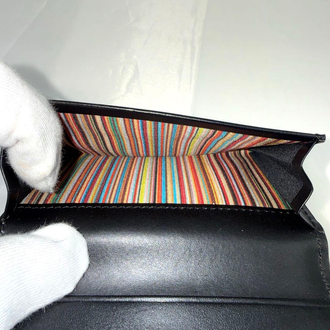 ✨美品✨Paul Smith ポールスミス 名刺入れ 黒 マルチストライプ 箱付