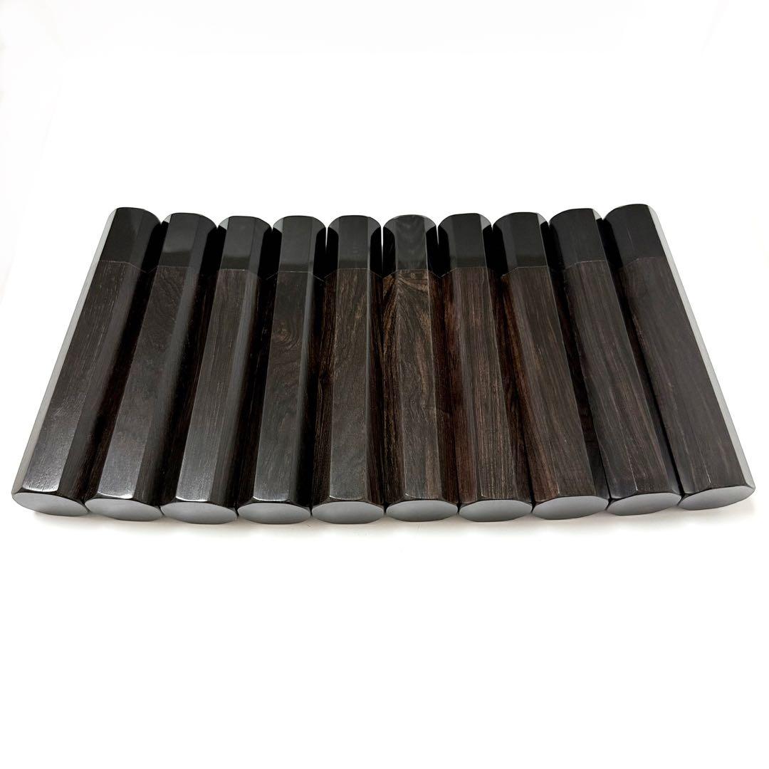 10本セット 黒水牛角 出刃8寸 手作り 包丁の柄 出刃240 黒檀八角柄