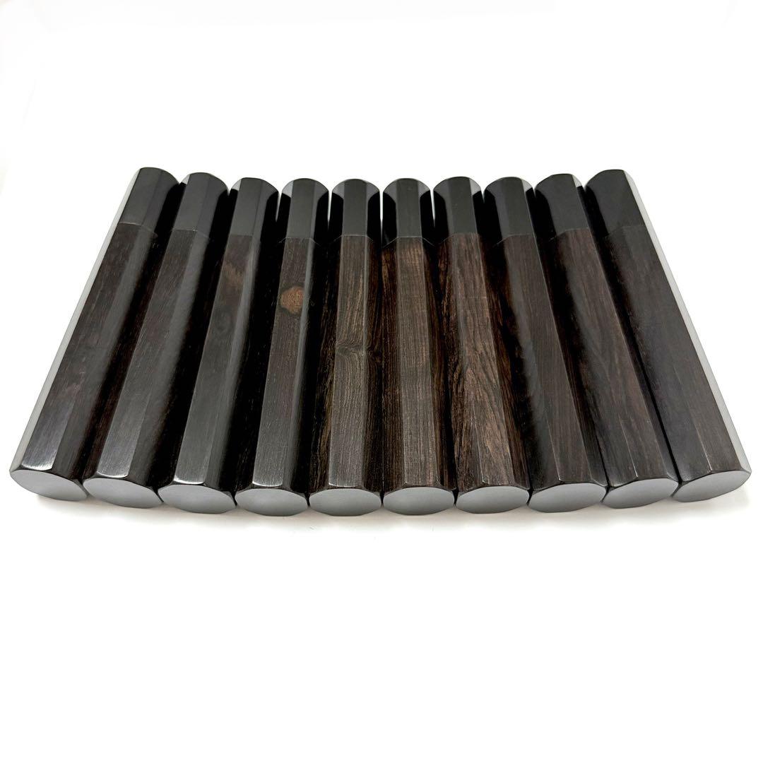 10本セット 黒水牛角 出刃8寸 手作り 包丁の柄 出刃240 黒檀八角柄