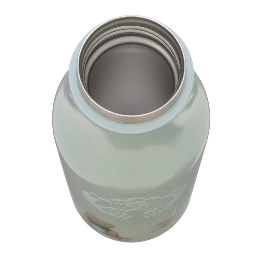 リッドカバーベアチャーム付きステンレスボトル ミントグリーン 473ml