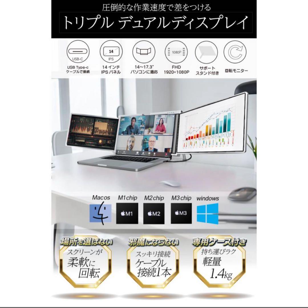 【リモート】ディスプレイ、PCモニター 、14インチ