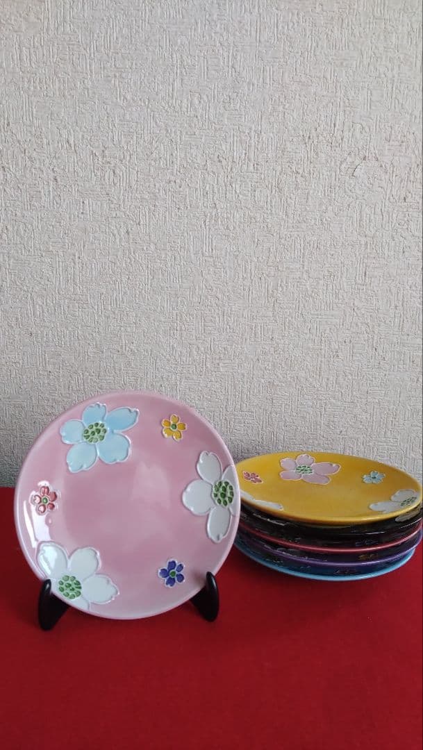 昇峰　京焼　清水焼　交趾　いっちん　皿　小皿セット