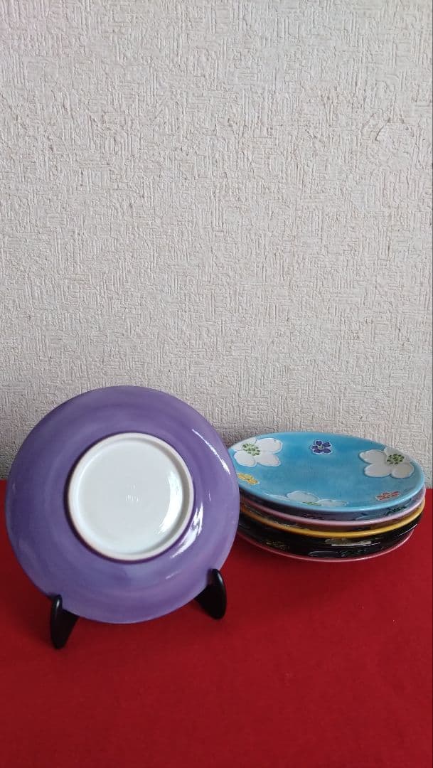 昇峰　京焼　清水焼　交趾　いっちん　皿　小皿セット