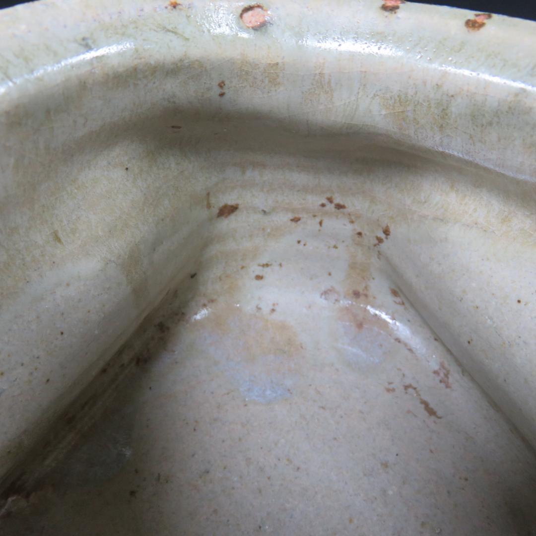 唐津水指 水差 変形 三角 木箱 耳付き 茶道具 茶器 お稽古