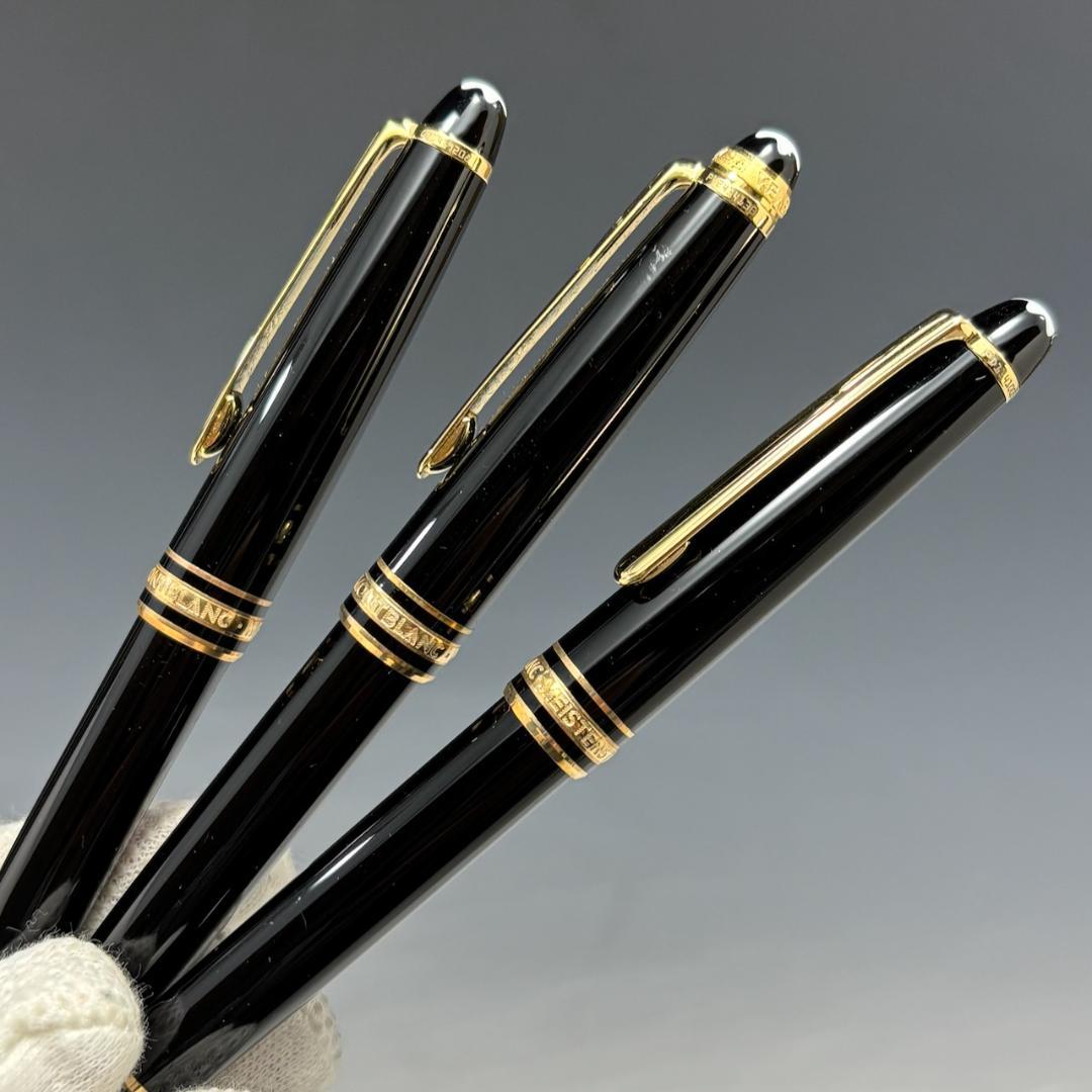 美品【モンブラン本物】筆記具セット/ボールペン2本・シャープペン/ペンケース/黒