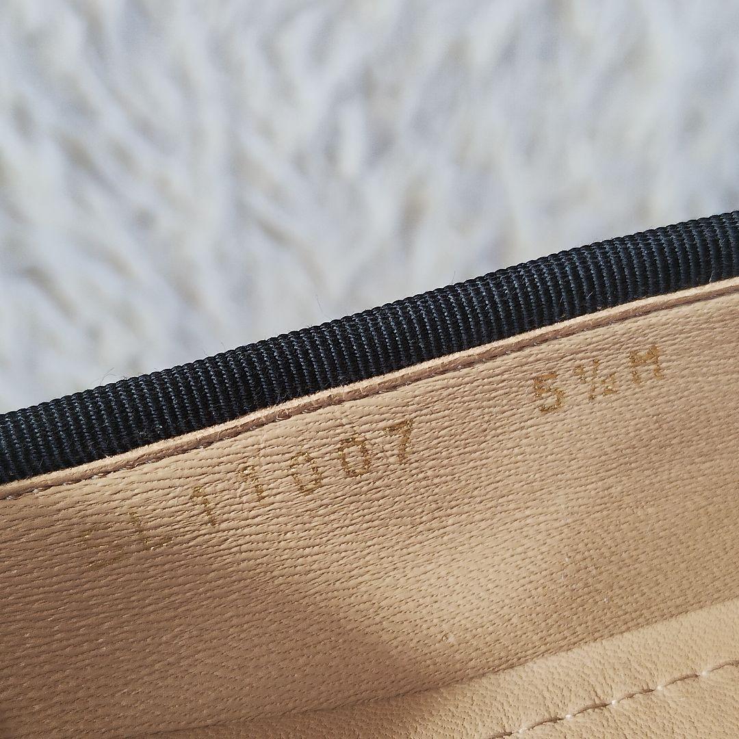 美品◎ フェラガモ ルフィナ 5.5 フラット ヴァラ キルティング 黒