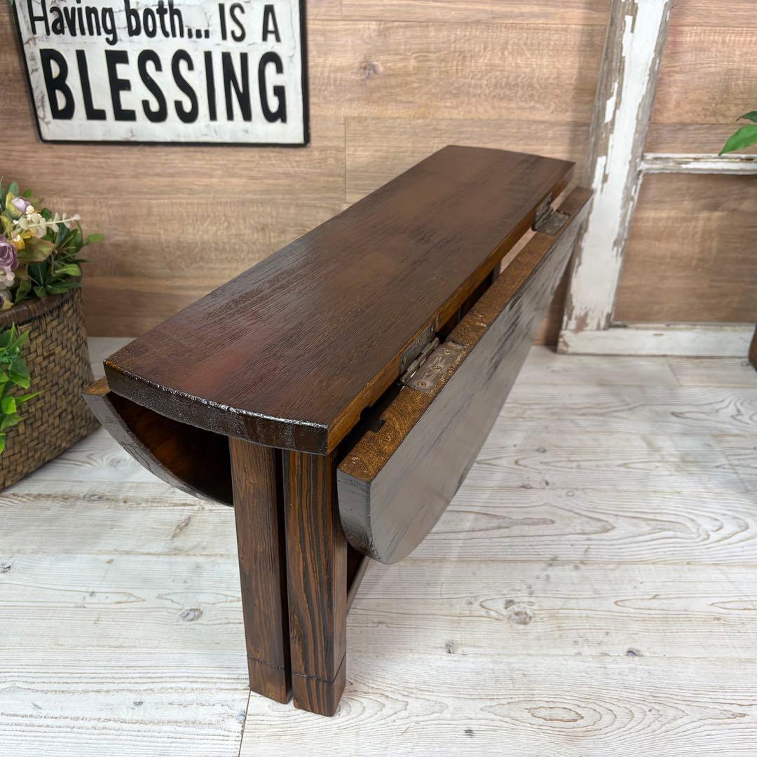 アジアンエスニック木製ちゃぶ台L木製折りたたみ式ティーテーブル飾り台ウッド座卓