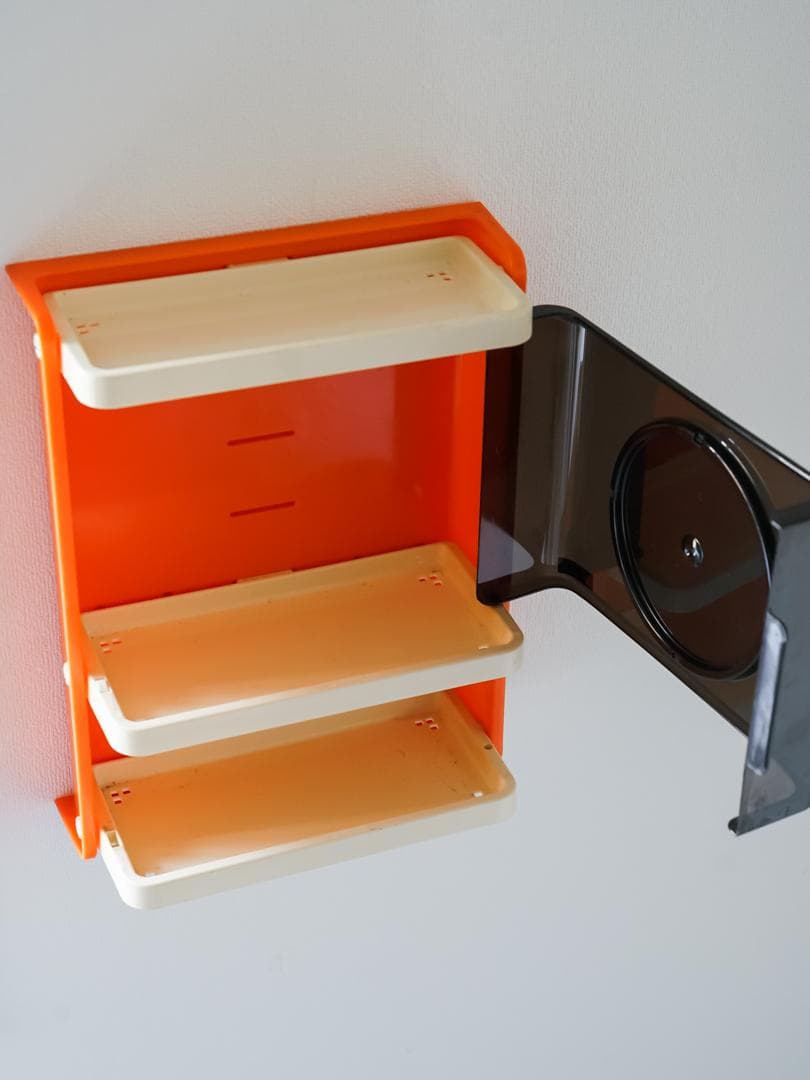 60-70's ミラー付 ウォールシェルフ/棚 スペースエイジ レトロポップ