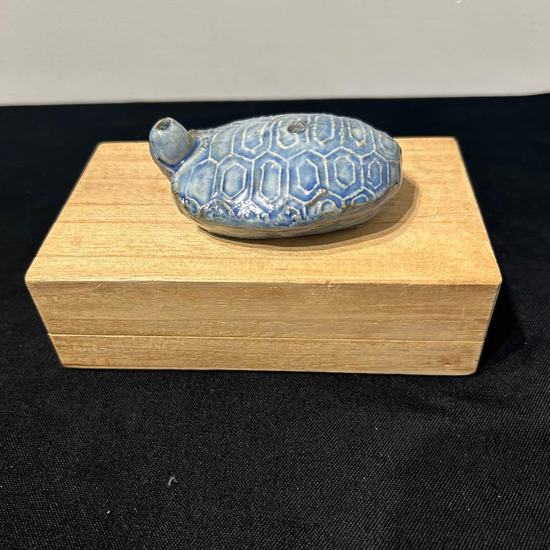 李朝　青磁　亀甲船　水滴　希少品