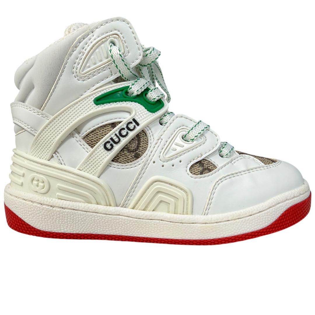 新品未使用 GUCCI BASKET GGスプリーム レザー キッズ スニーカー