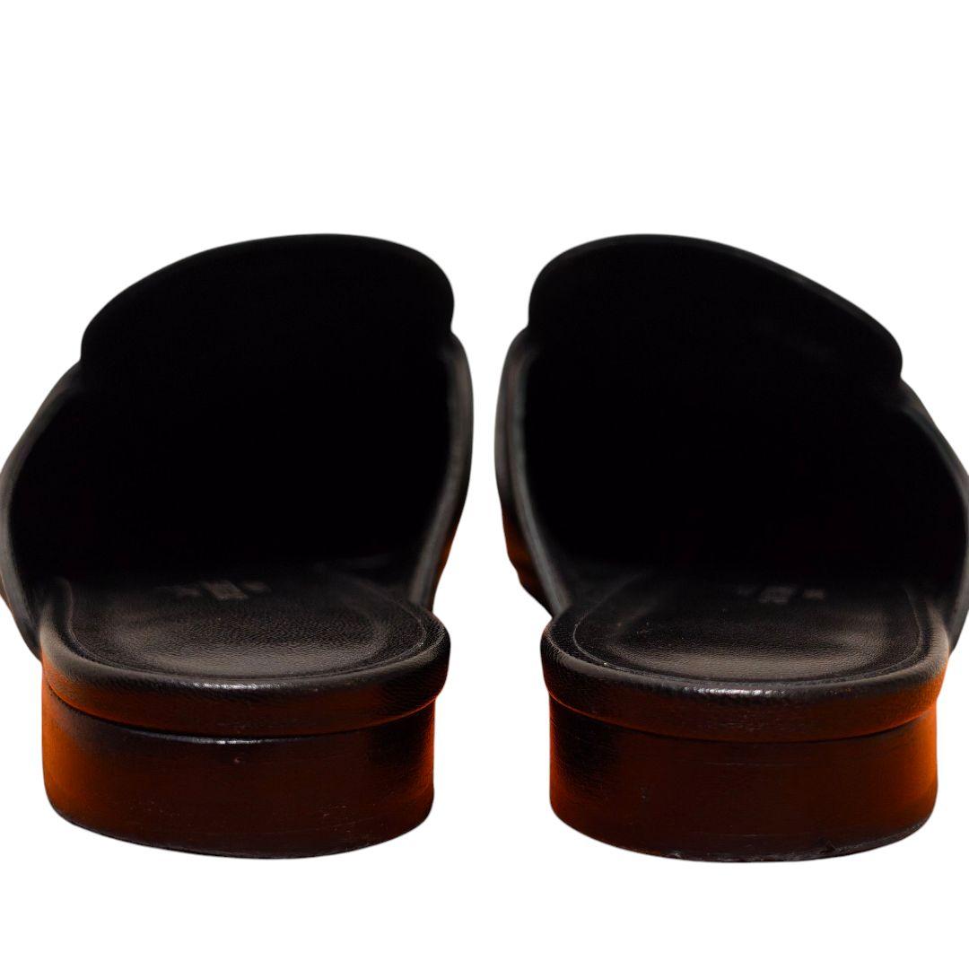 HERMES オズ ミュール 35 ピンクゴールド レザー ノワール