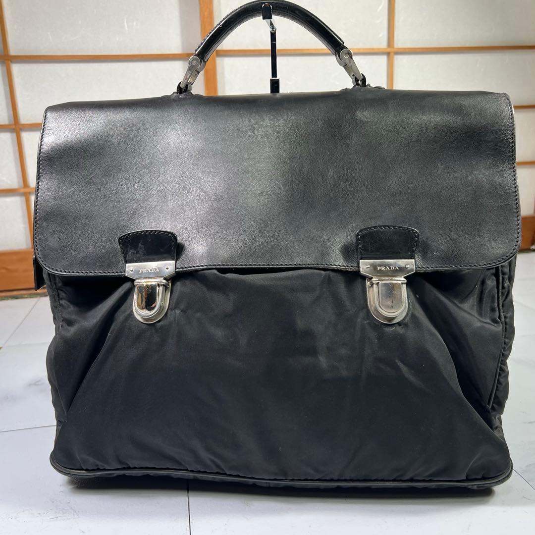 PRADA プラダ ナイロン切替レザーブリーフケース ビジネスバッグ ブラック