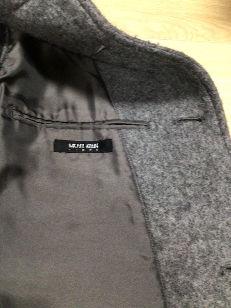 Premium Quality フード付きダッフルコート グレー