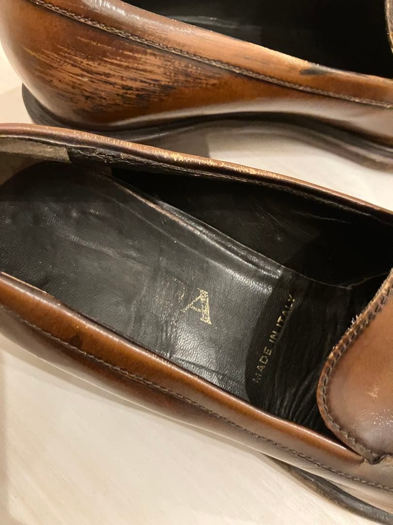 PRADA プラダ　ヴィンテージ　レザー　ヒールローファー　37 1/2