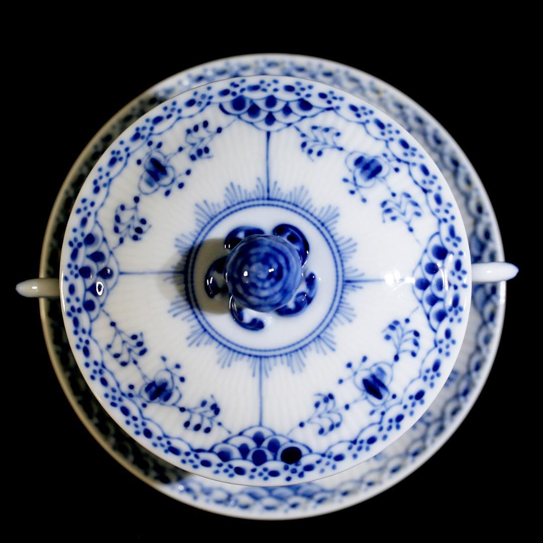 【美品 ２客】ロイヤルコペンハーゲン ハーフレース ダブルハンドル スープカップ