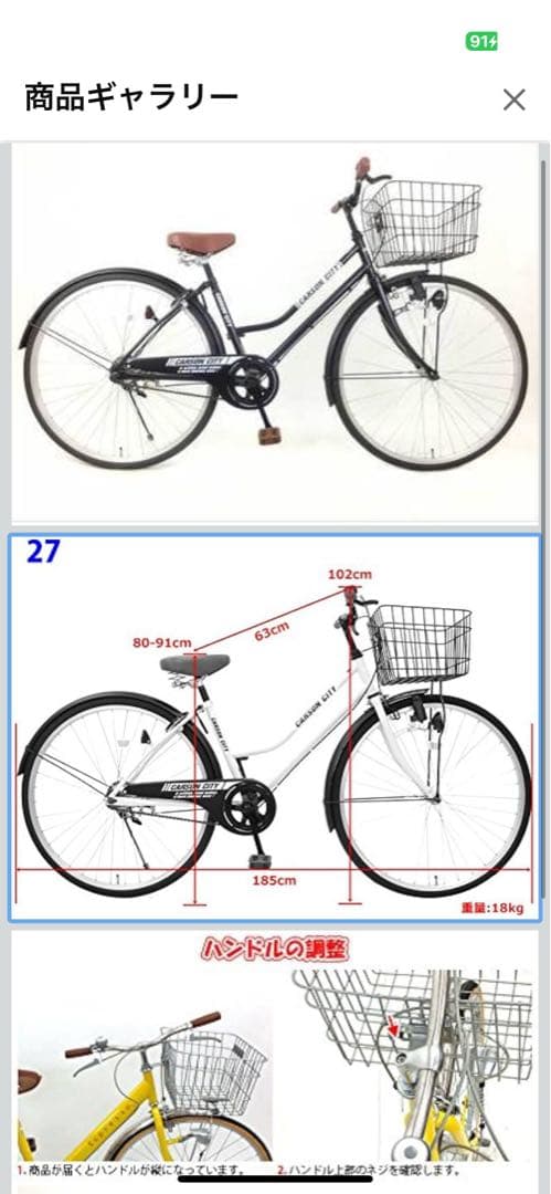 CARSON CITYサイクル　シングルギア　簡易的な点検済み　千葉県柏　配送可