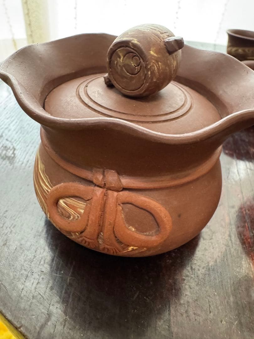 煎茶道具　東城山 一角　名工　作家もの　練込 茶器セット　マーブル