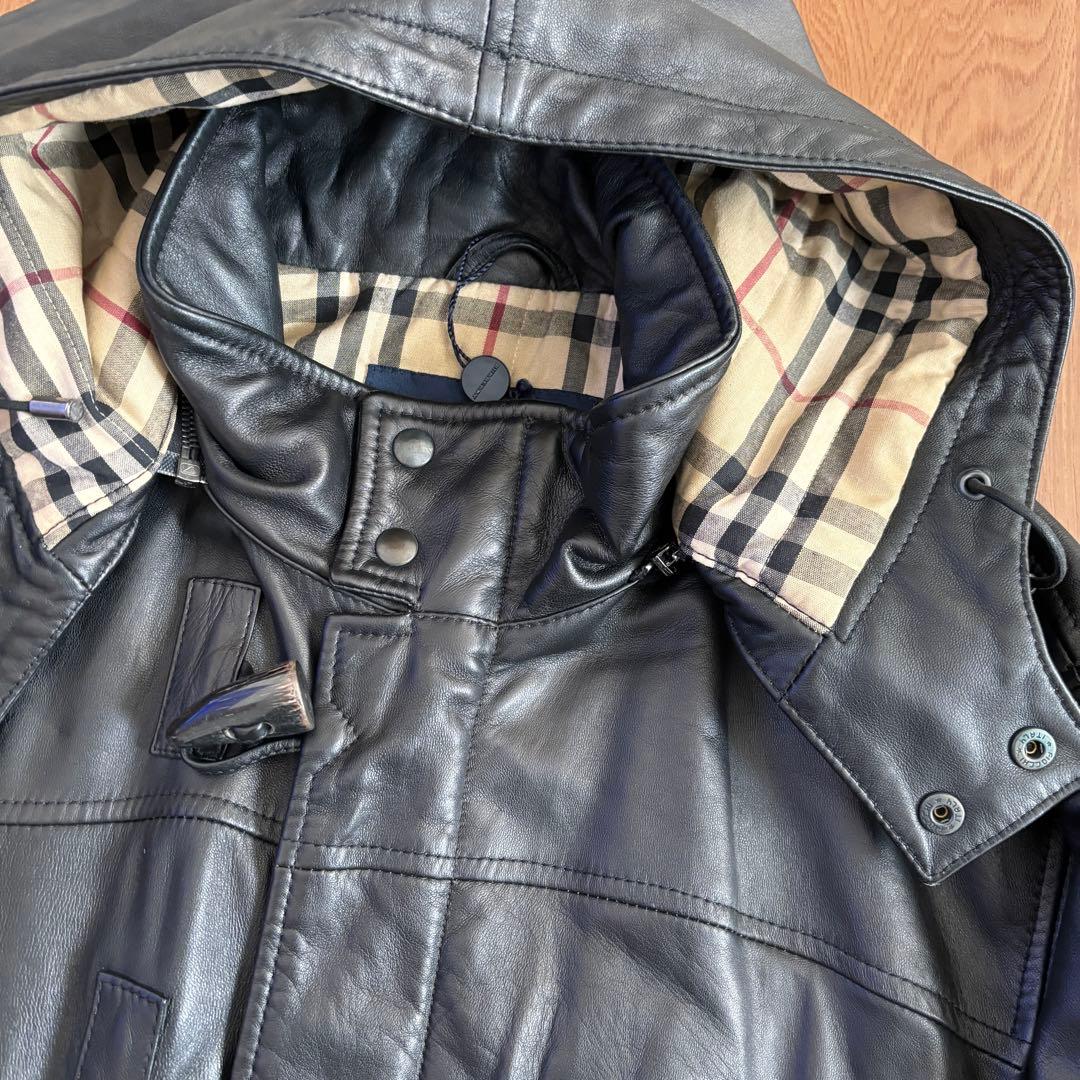 美品 BURBERRY LONDON イタリア製 レザー ダッフルコー