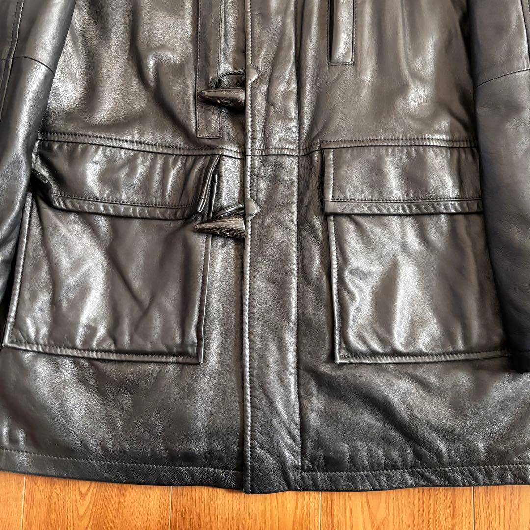 美品 BURBERRY LONDON イタリア製 レザー ダッフルコー