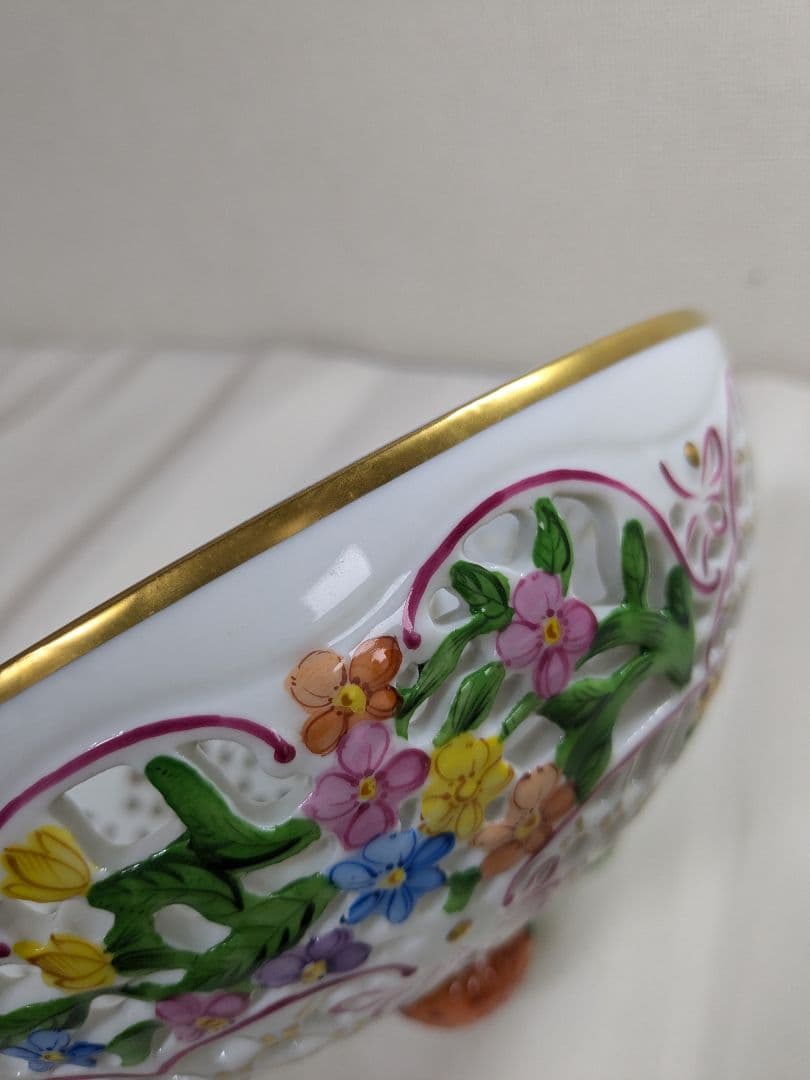 ヘレンド ファンタジー ボンボニエール 大型 透かし彫刻